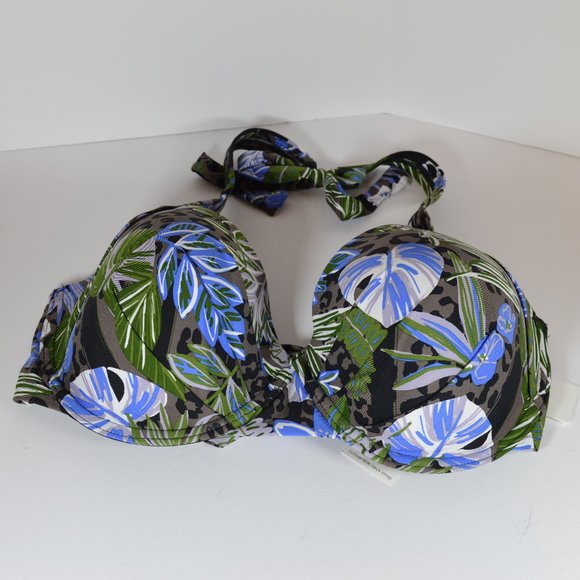 Calvin Klein Swimwear Women's Size  XXL Convertible Floral/Leafy Tied Bikini Top - Picture 1 of 11